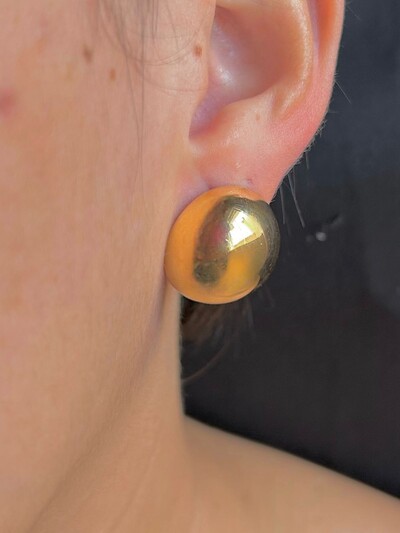 FotoBrinco Meia Bola Prata 925 Ouro 18K