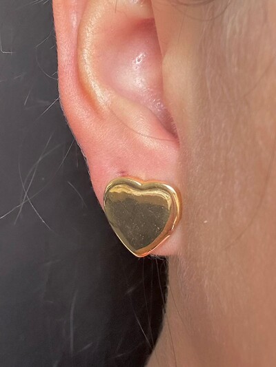 FotoBrinco Coração liso Prata 925 Ouro 18 k