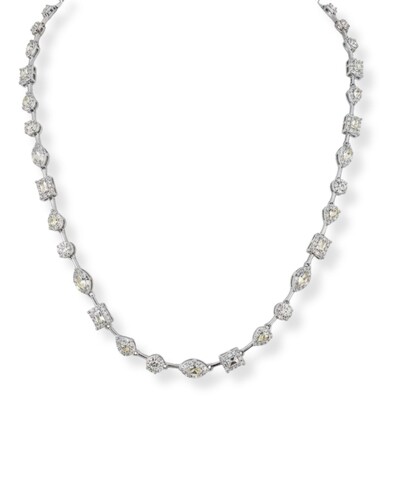 Foto Colar Riviera formas cristal diamond lemon zircônia 42 cm Prata 925 Ródio