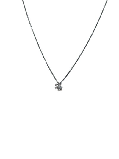 Foto Colar Flor Cristal Prata 925 Ródio