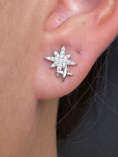 FotoBrinco estrela micro cravação P Prata 925 Ródio