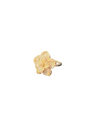 Foto Anel Flor pequena zircônia Prata 925 Ródio