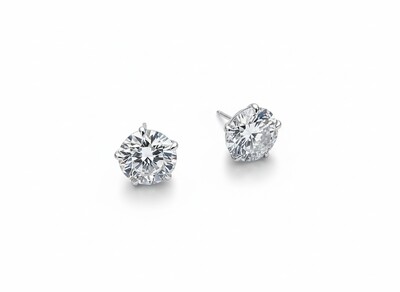 Foto Brinco Solitário redondo Moissanite 11 mm Prata 925 Ródio