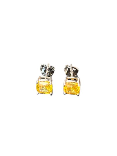 Foto Brinco Quadrado P Fancy Yellow Prata 925 Ródio