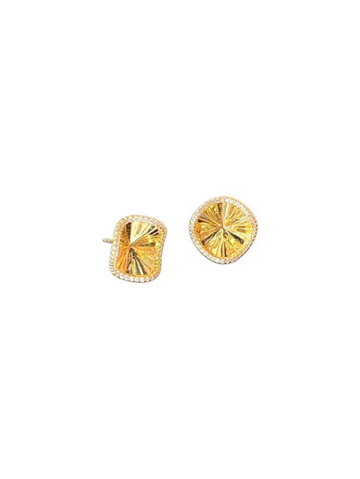 Foto Brinco vitória régia borda cravejada Prata 925 Ouro18k