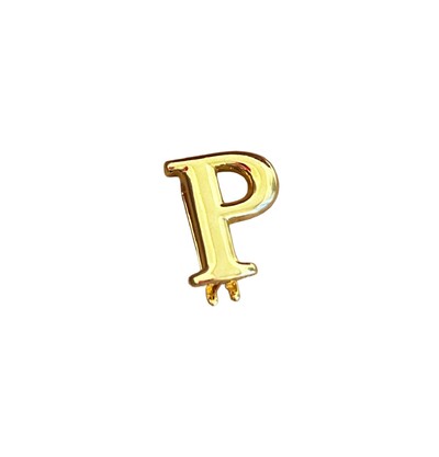Foto Pingente PIN letra P em Prata 925 Ouro18k