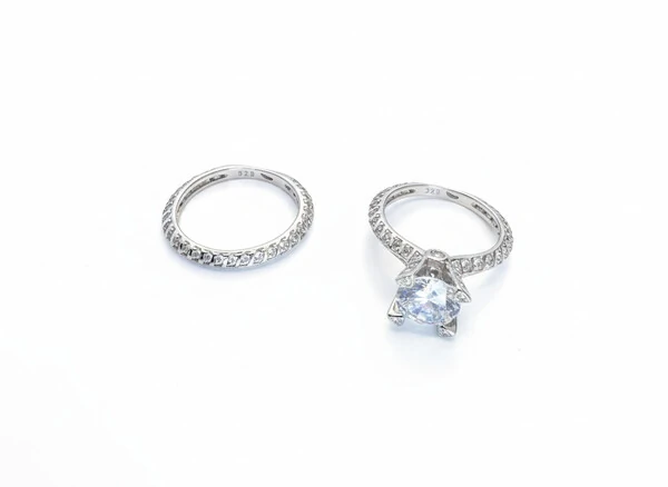 Anel Solitário 2 em 1 7 mm Prata 925 Ródio