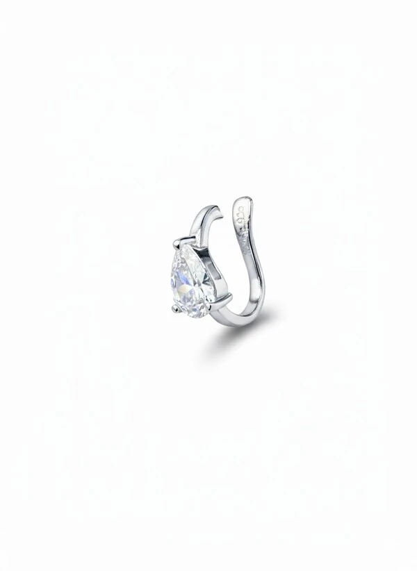 Piercing Fake Gota zircônia Prata 925 Ródio