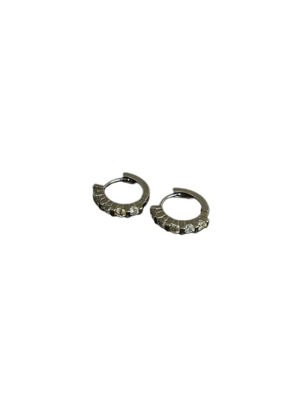 Brinco Argola Zircônia Prata 925 Ródio