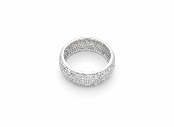 Anel aliança inteira 7 fileiras cravejada Prata 925 Ródio