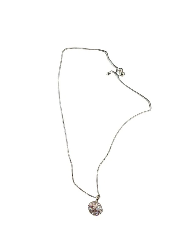 Colar Ponto Zircônia G Prata 925 Ródio