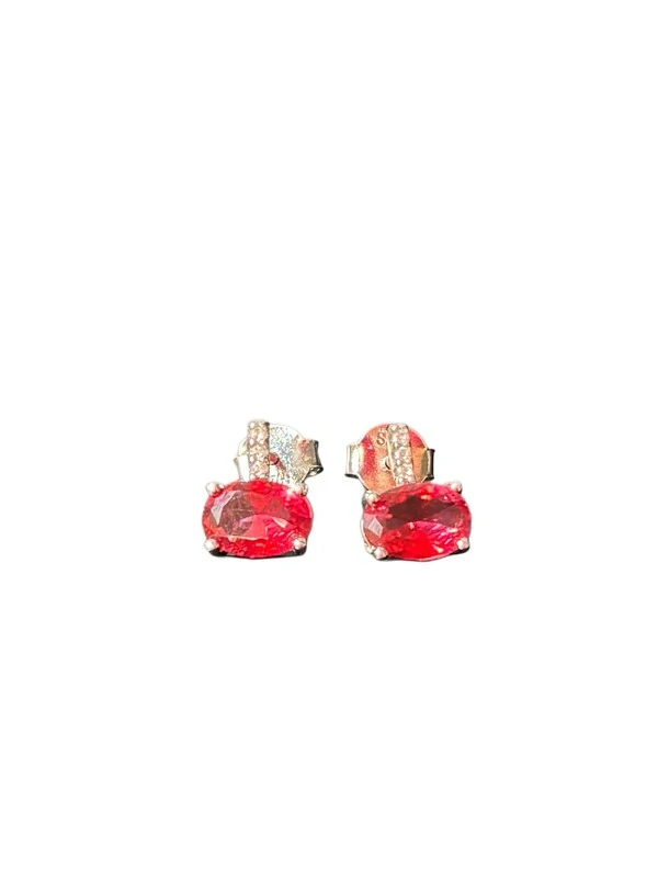 Brinco Cristal Vermelho Zircônia Prata 925 Ródio