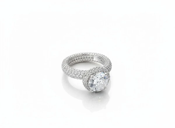 Anel Solitário Aro Micro Cravação Interno e Externo Prata 925 Ródio