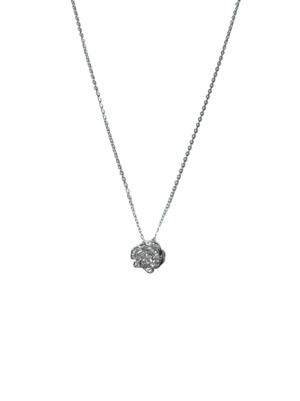 Colar Flor Zircônia Prata 925 Ródio