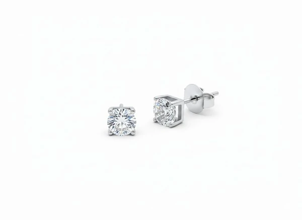 Brinco Solitário cartier zircônia 7 mm Prata 925 Ródio