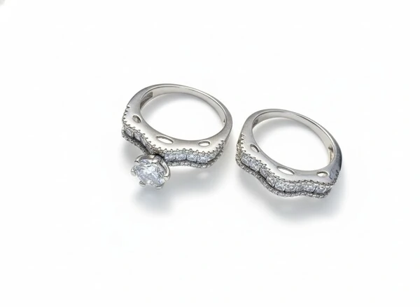 Anel Solitário 2 em 1 Renda zircônia Prata 925 Ródio