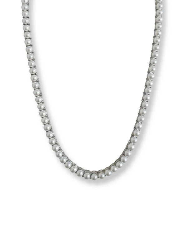 Colar Riviera Pérola 42 cm Prata 925 Ródio