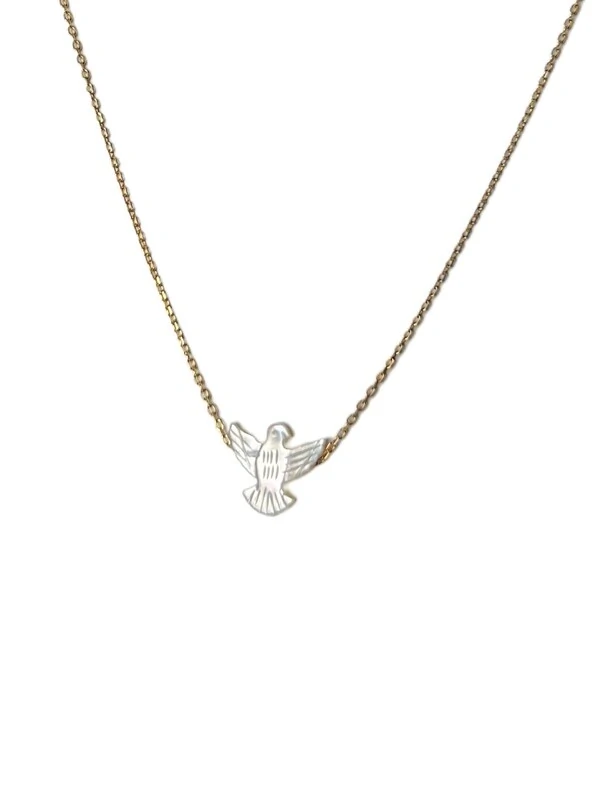 Colar Espírito Santo madrepérola Prata 925 ouro 18 k