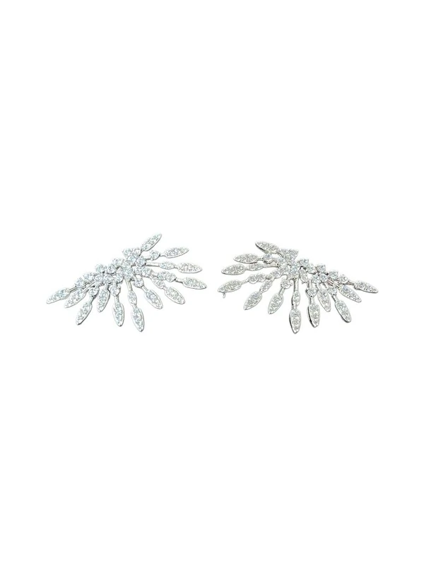 Brinco Ear cuff Asa zircônia Prata 925 Ródio