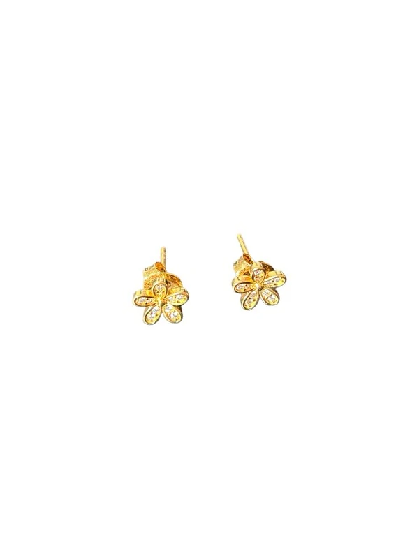 Brinco flor P Prata 925 Ouro18k