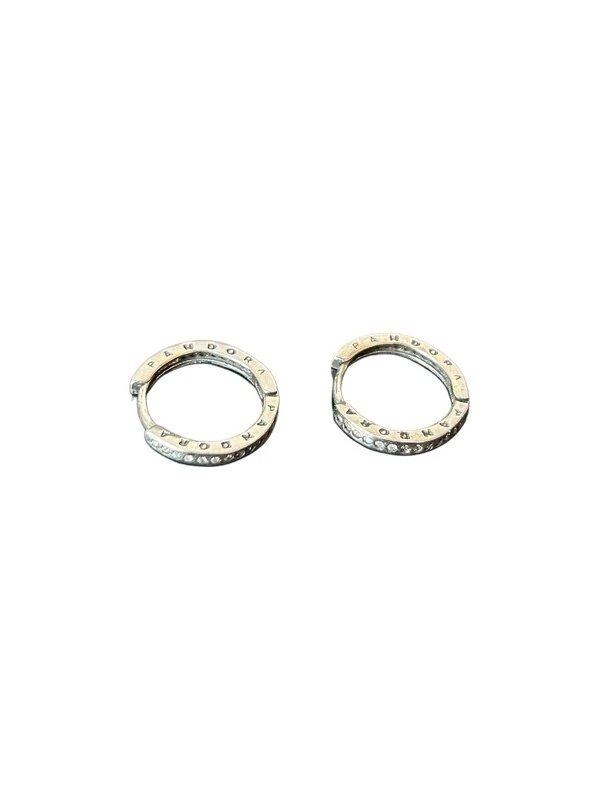 Brinco Argola Zircônia Pandora Prata 925 Ródio