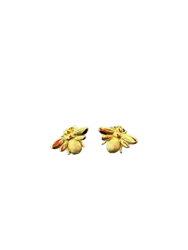 Brinco Abelha Prata 925 Ouro 18 K