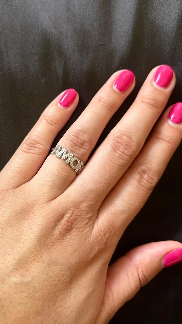 Anel Amor Zircônia Prata 925 Ródio