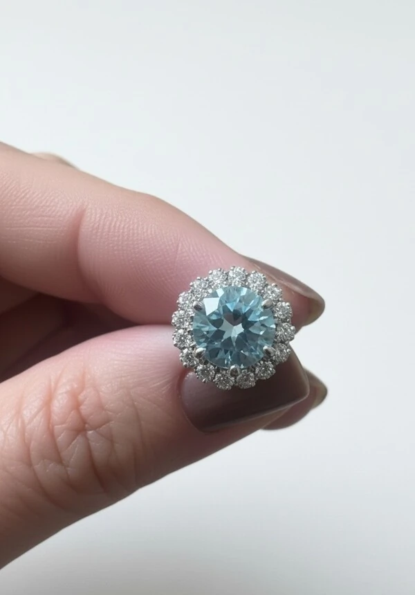 Brinco Redondo trapézio Aquamarine Ice Cut Prata 925 Ródio