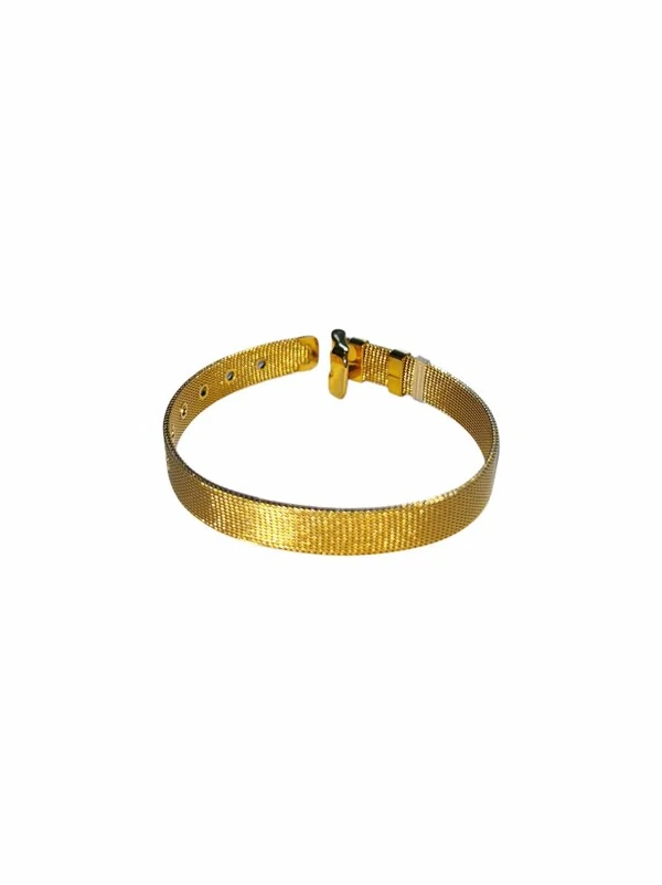 Pulseira Esteira Prata 925 Ouro 18 k