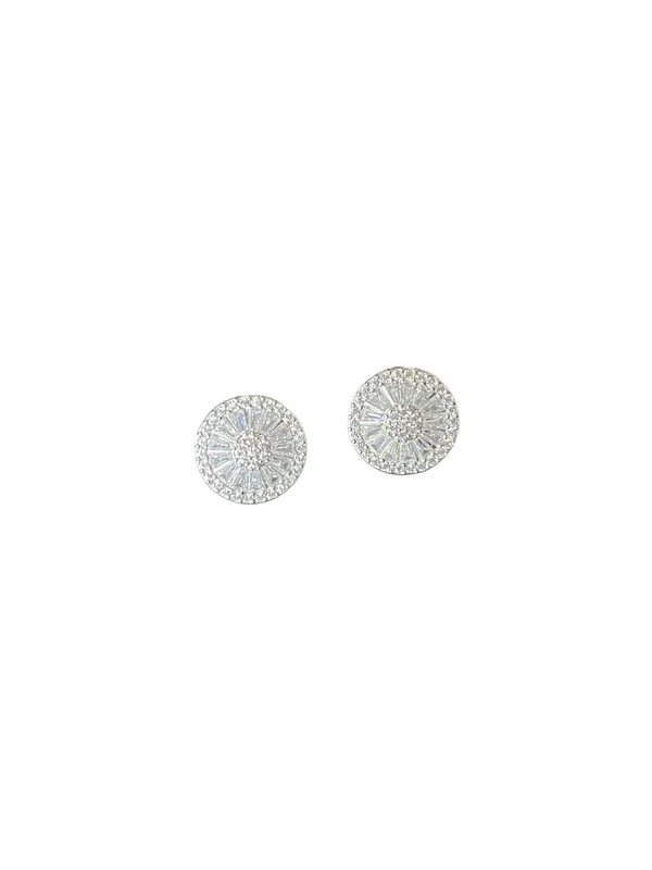 Brinco Pizza G Zircônia Prata 925 Ródio