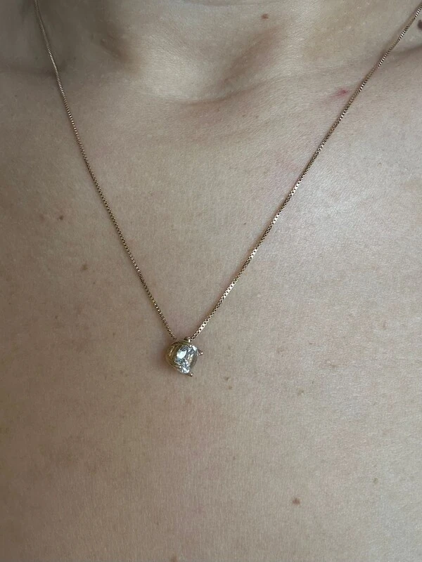 Colar ponto de luz Prata 925 Ouro 18K