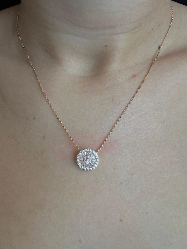 Colar Pizza Baguete Prata 925 Ouro 18K