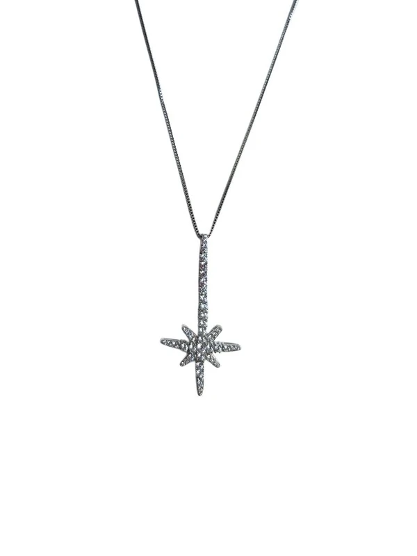 Colar estrela articulada Prata 925 Ródio