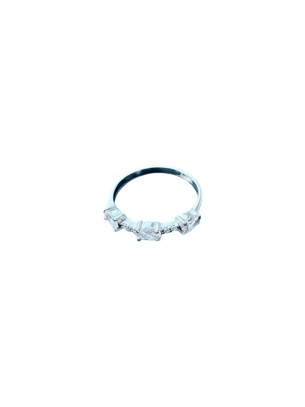 Anel meia aliança Oval Prata 925 Ródio
