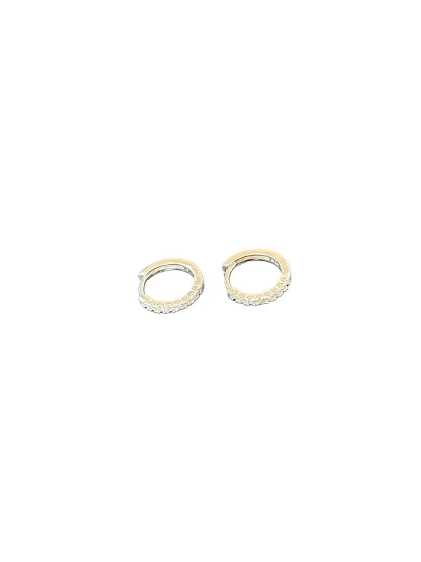 Brinco Argola zircônia G Prata 925 Lisa