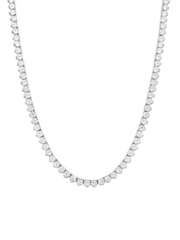 Colar Riviera 3 garras 4 mm 42 cm Prata 925 Ródio