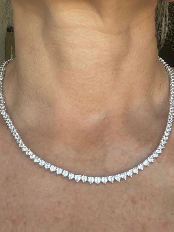 Colar Riviera 3 garras 4 mm 42 cm Prata 925 Ródio