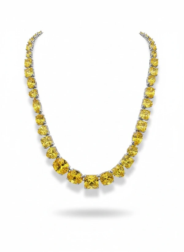 Colar yellow Fancy várias formas Prata 925 Ródio