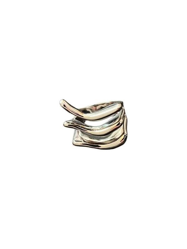 Anel 3 aros liso Prata 925 Ródio