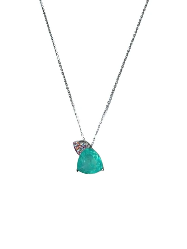 Colar Escapulário Turmalina Fusion Colors Prata 925 Ródio