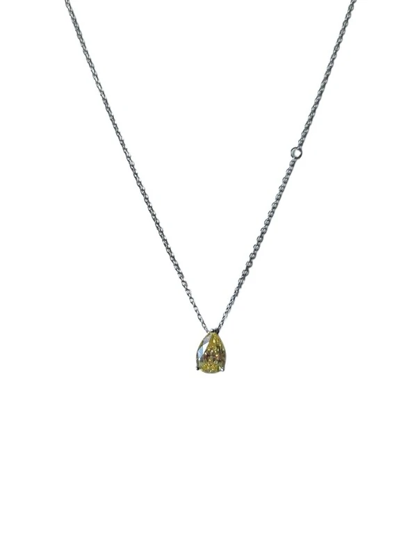Colar gota yellow Prata 925 Ródio
