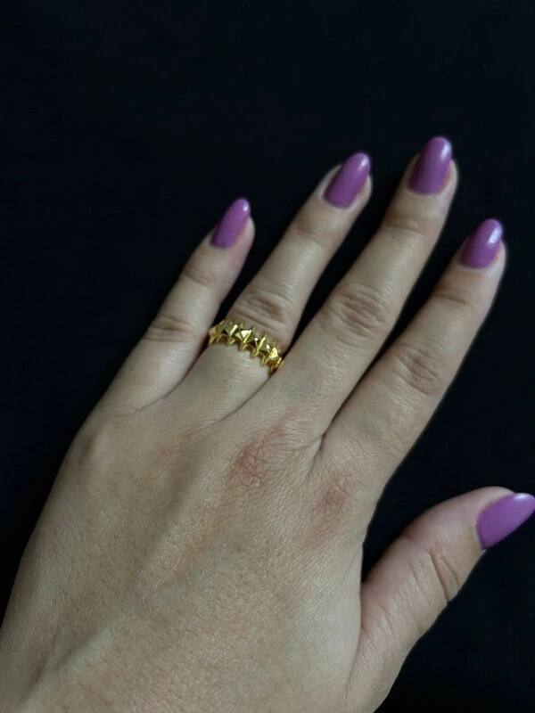 Anel Ponta Prata 925 Ouro18k