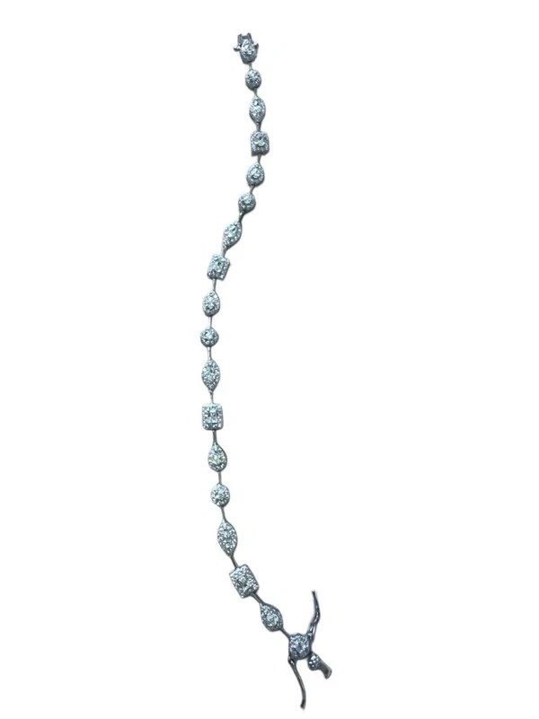 Pulseira Riviera gota e retângulo Fancy yellow 17 cm Prata 925 Ródio