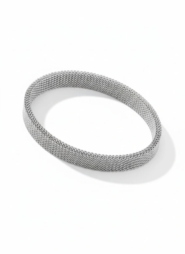 Pulseira malha aço Prata 925 Ródio
