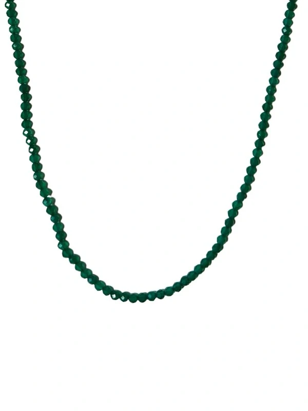Colar Pedra esmeralda inteiro Prata 925 Ródio