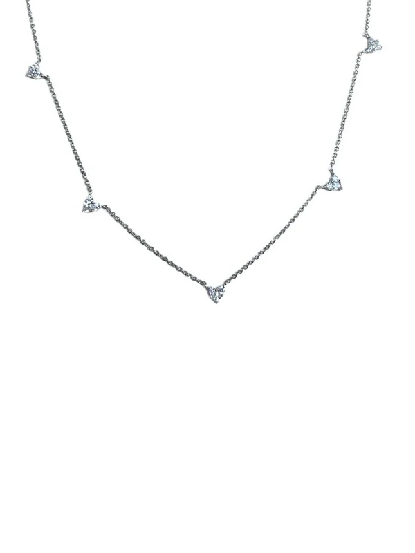 Colar Coração P Illusion zircônia Prata 925 Ródio