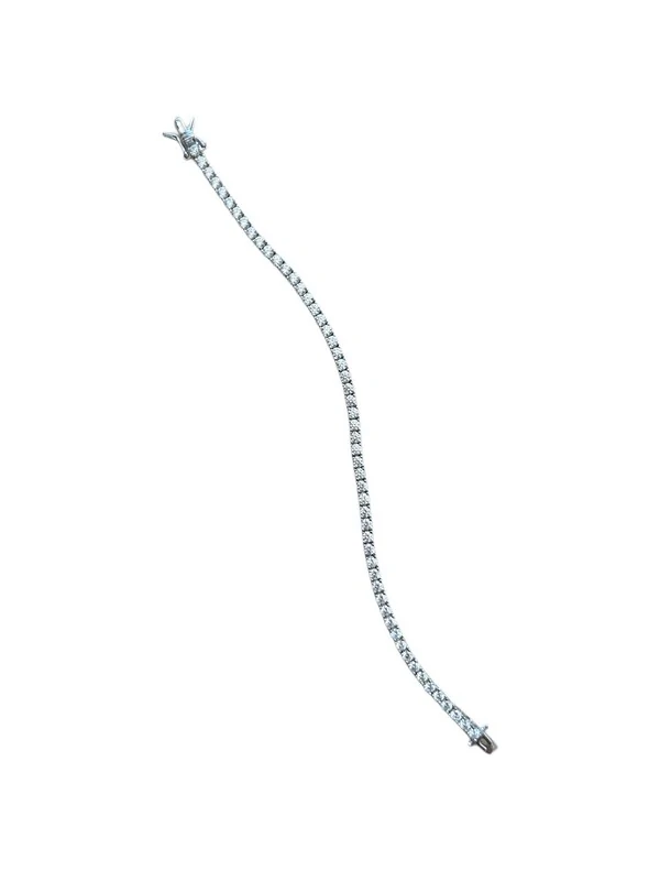 Pulseira Riviera pedra 3 mm em Prata 925 com Ródio