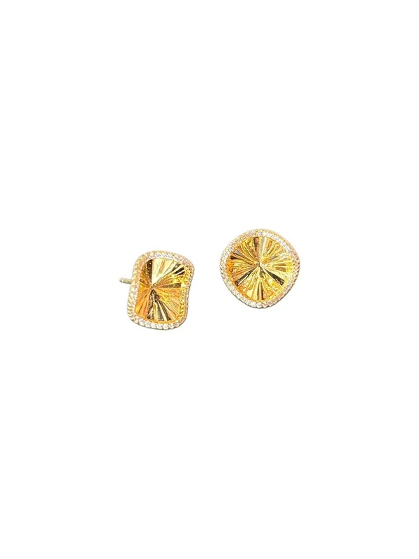 Brinco vitória régia borda cravejada Prata 925 Ouro18k
