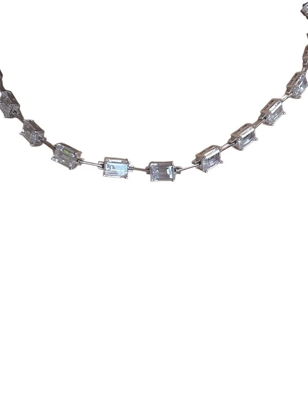 Colar Chocker Zircônia Prata 925 Ródio