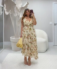 VESTIDO MIDI ESTAMPADO QUEBELA